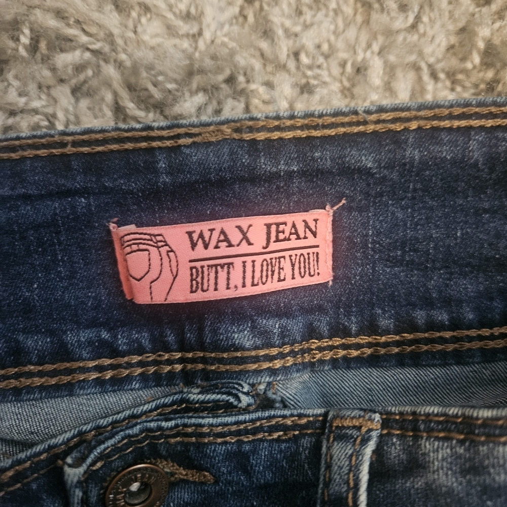 Wax Jeans Butt I Love You Distressed Skinny Jeans- Size 7 (27) - Picture 3 of 3